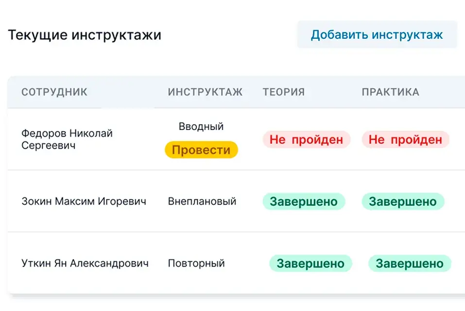 Контент для проведения инструктажей с Respon
